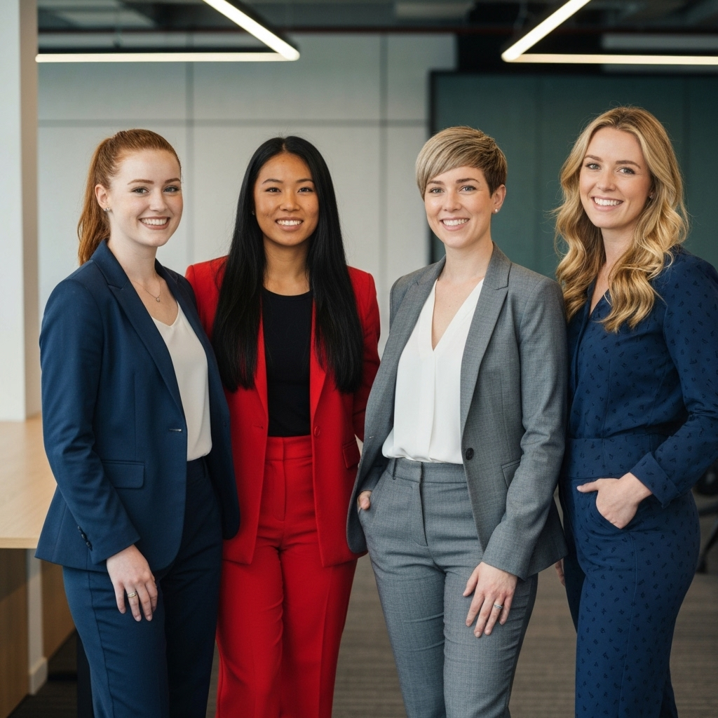 Professional women in business attire